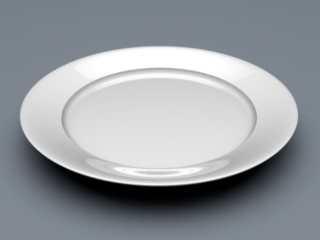 White Plate 3d rendering