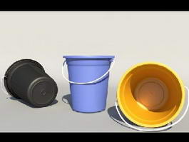 Plastic Buckets with Handles 3d model preview