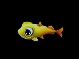 Small Yellow Fish 3d model preview