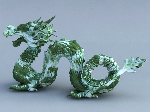 Ancient Chinese Jade Dragon 3d rendering
