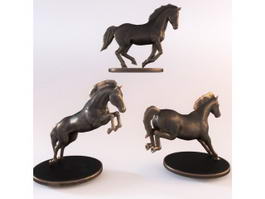 3 Horse Statuette 3d model preview