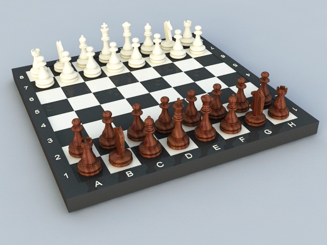 Pieces Chess Sets and Boards 3d rendering