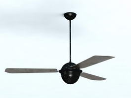 Rustic Industrial Ceiling Fan 3d model preview