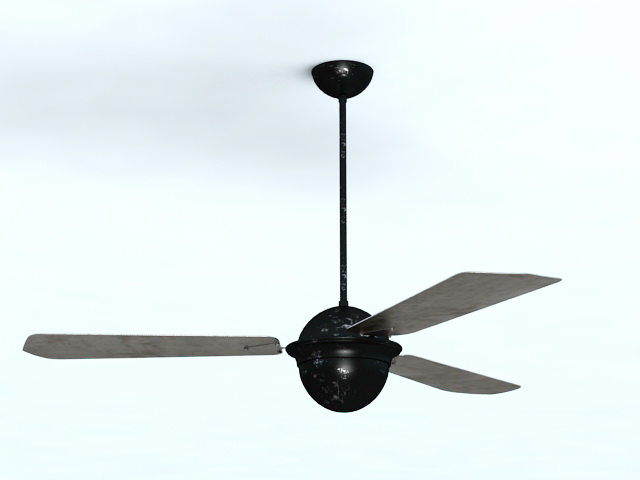 Rustic Industrial Ceiling Fan 3d rendering
