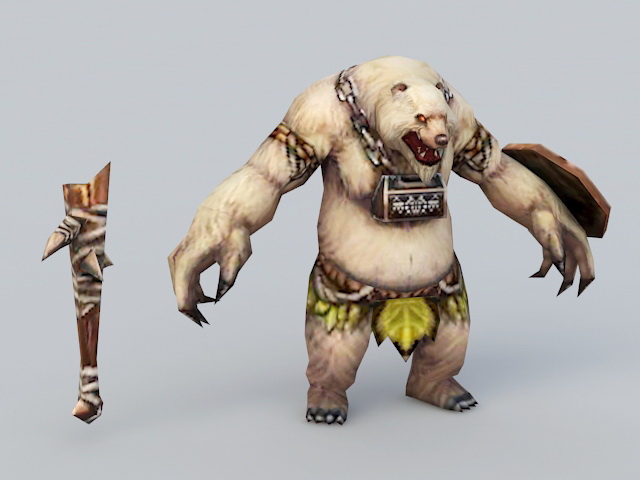 Bear Warrior Concept Art 3d rendering