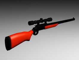Old Rifle with Scope 3d model preview