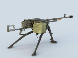 Light Machine Gun with Magazine 3d preview