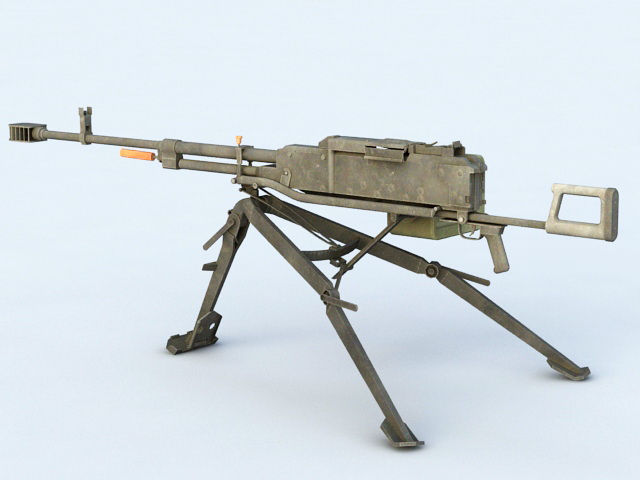 Light Machine Gun with Magazine 3d rendering