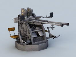 25mm Anti Aircraft Machine Gun 3d preview