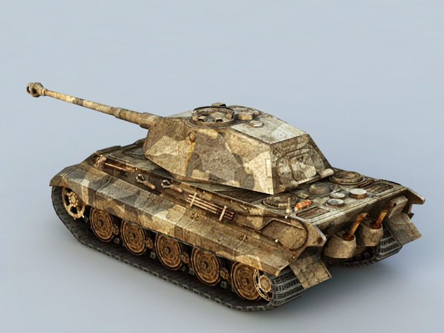 German Tiger II Tank 3d rendering