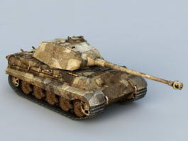 German Tiger II Tank 3d model preview
