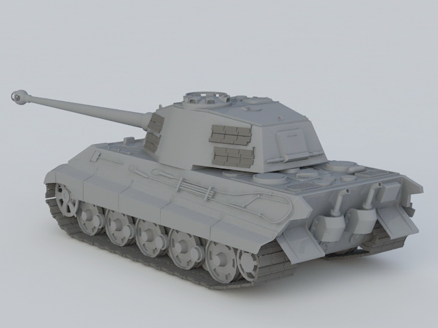 Panzerkampfwagen VI Tiger II 3d rendering