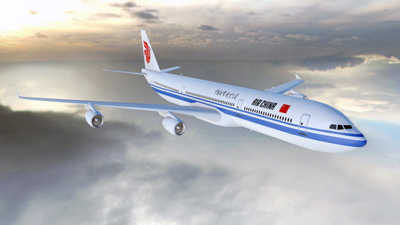 Air China Airline 3d rendering