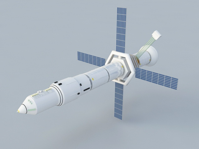 Space Satellite 3d rendering