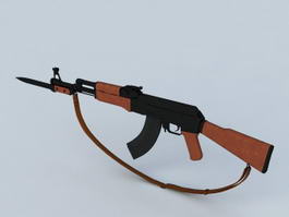 AK-47 with Bayonet 3d model 3ds Max files free download