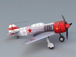 WW2 Soviet La-7 Fighter 3d model preview