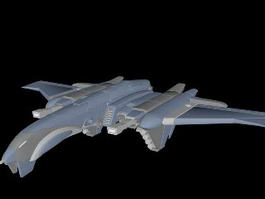 Sci-Fi Fighter Jet 3d model preview