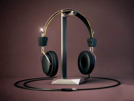 Headphone and Holder 3d model preview