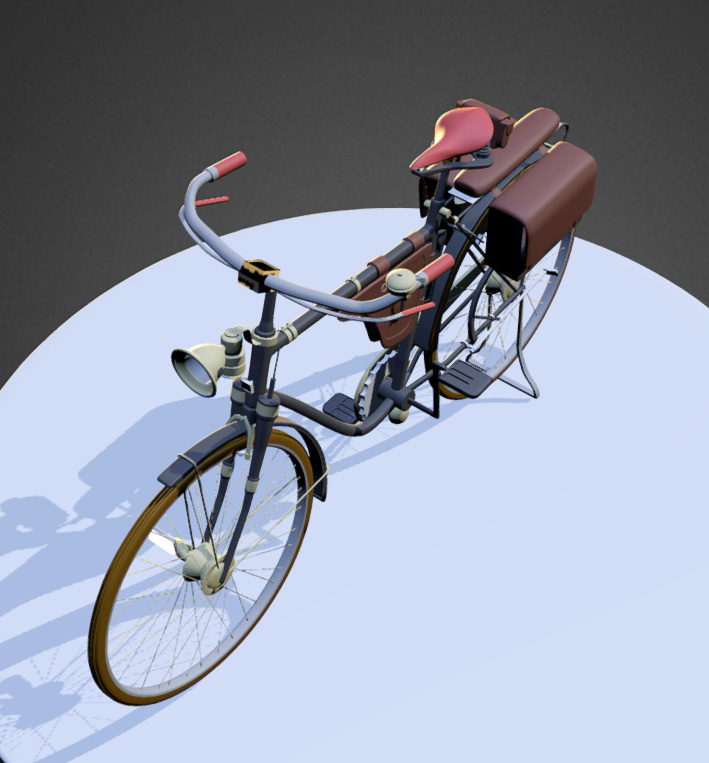 Vintage Postman Bike 3d rendering