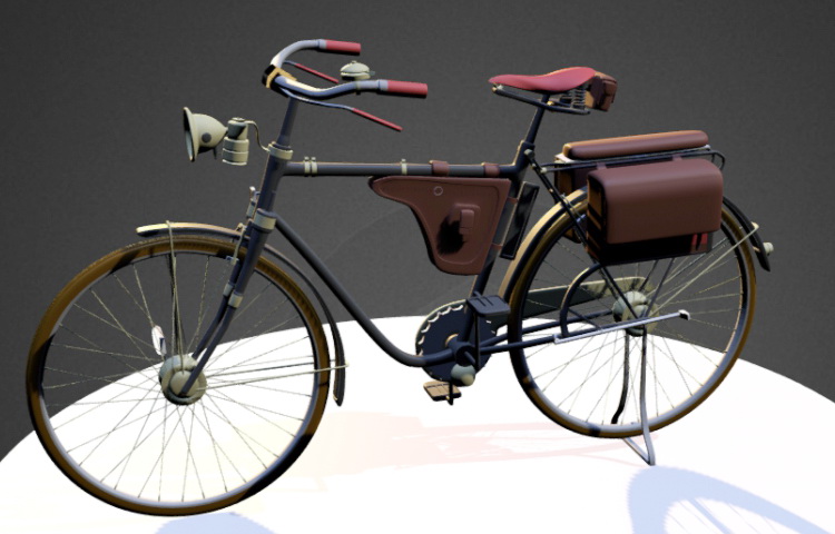 Vintage Postman Bike 3d rendering