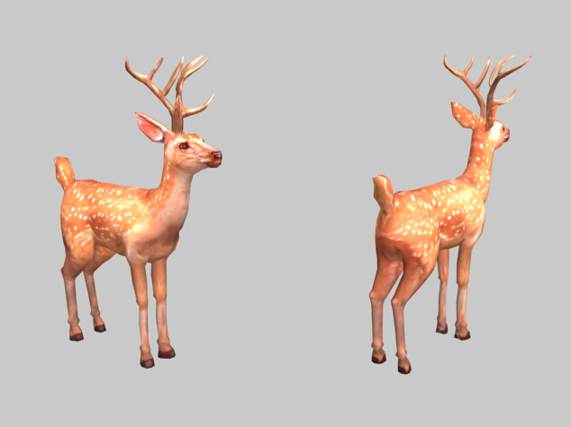 Male Sika Deer 3d rendering