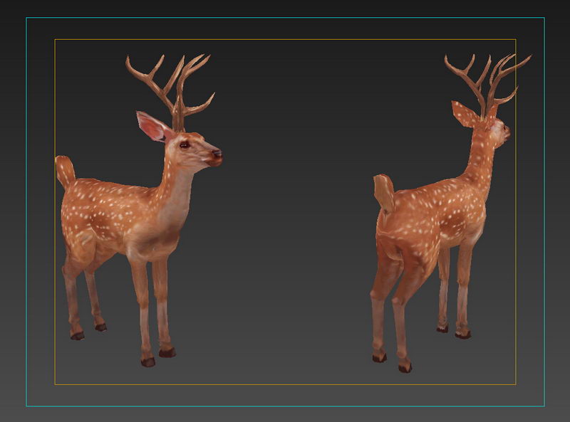Male Sika Deer 3d rendering