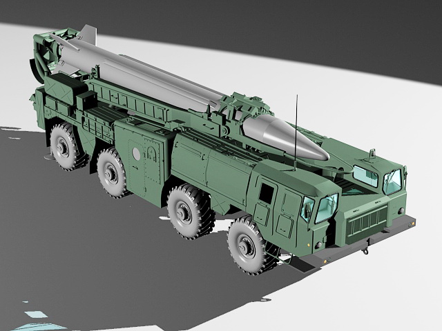 Scud B Missile Launcher Truck 3d rendering