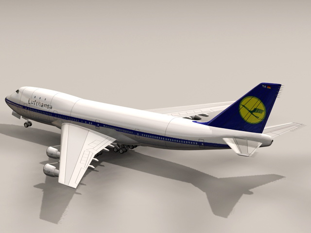 Boeing 747 Commercial Airliner 3d rendering