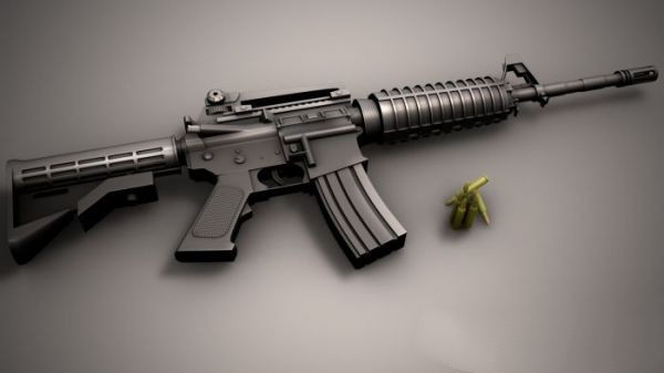 M4A1 Carbine Rifle 3d rendering