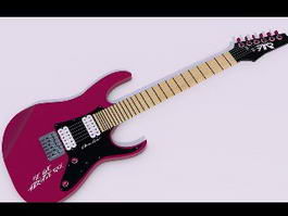 Pink Electric Guitar 3d model preview