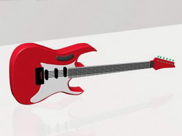Red Guitar 3d model preview