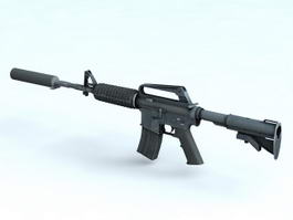 M4A1 Carbine with Silencer 3d model preview
