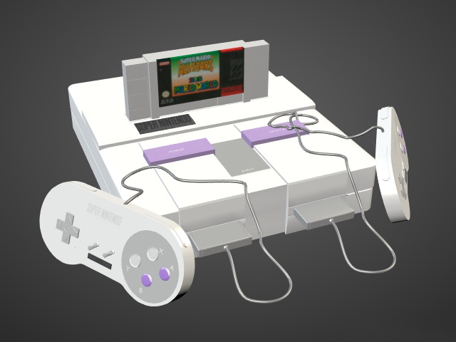 Super Nintendo 3d rendering