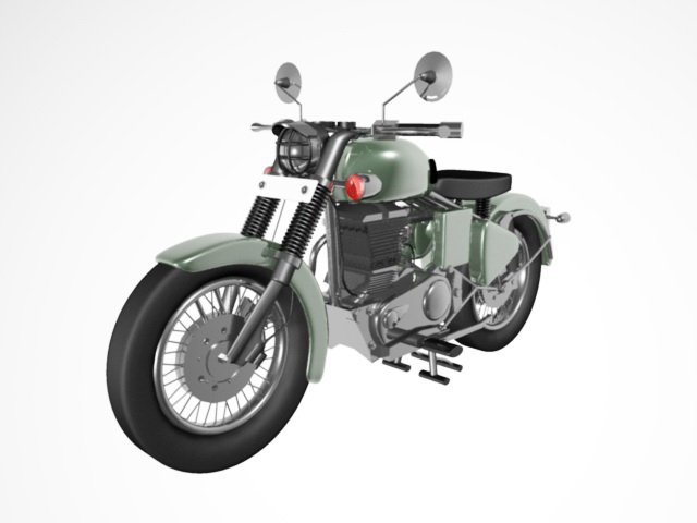 Vintage Motorcycle 3d rendering