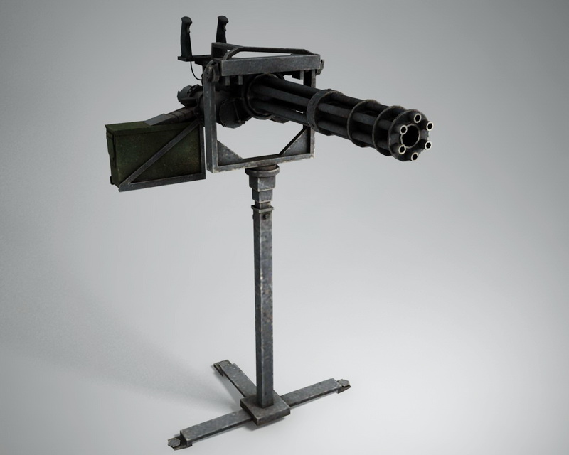 Minigun Machine Gun 3d rendering