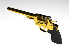 Gold 44 Magnum Revolver 3d model preview