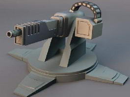Heavy Machine Gun Turret 3d model preview