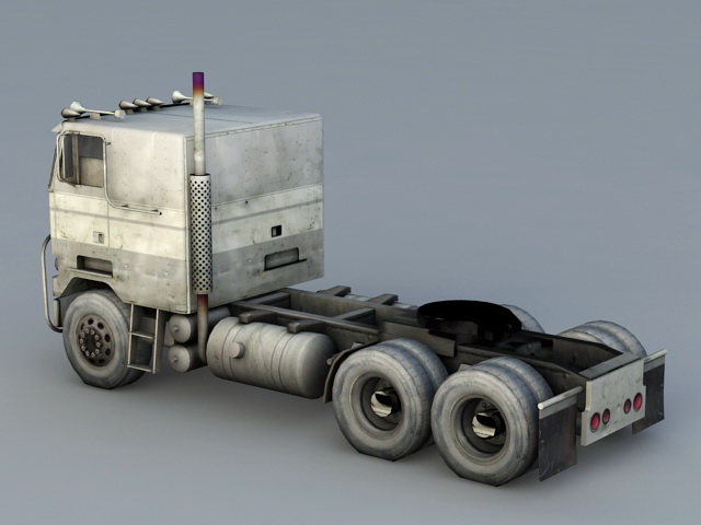 Flat Nose Semi Truck 3d rendering