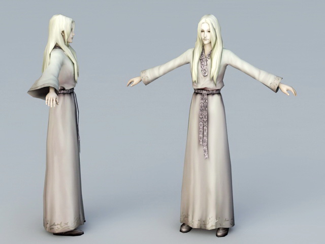 Medieval Lady 3d rendering