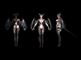 Beautiful Devil Girl 3d model preview