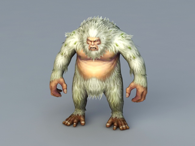 Gorilla Abominable Snowman 3d rendering