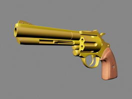 Golden Revolver 3d model preview