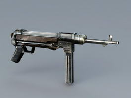 MP 40 WW2 Submachine Gun 3d model preview