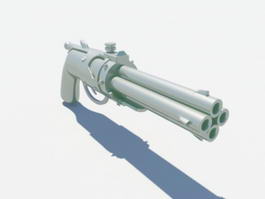 Pepper Gun Revolver 3d model preview