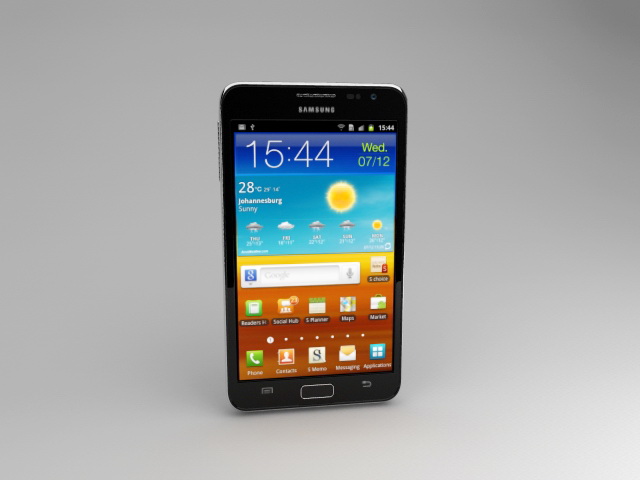 Samsung Galaxy Note N7000 3d rendering