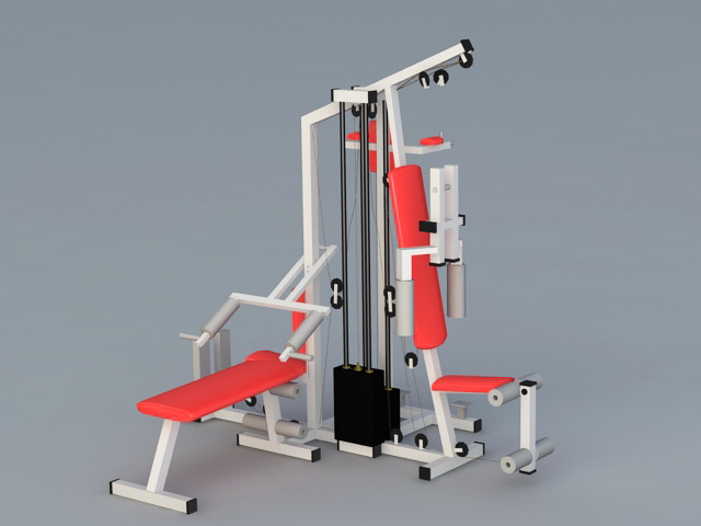 Commercial Multi Gym Equipment 3d rendering