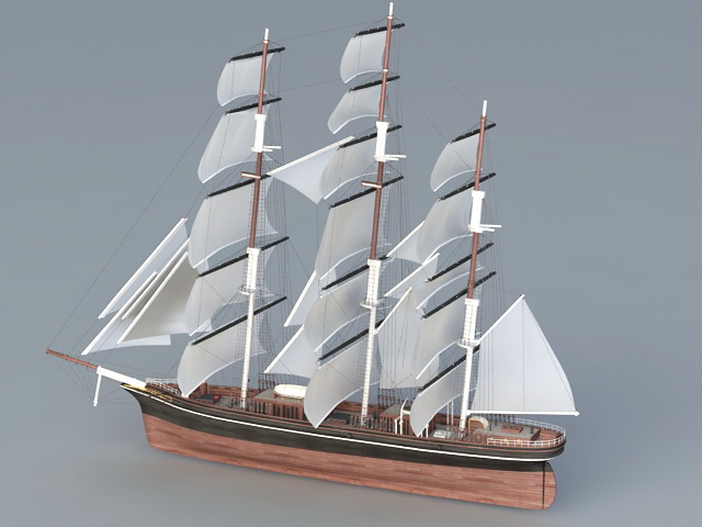 Historical Sailing Ship 3d rendering