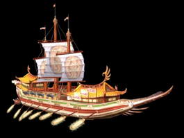 Medieval Chinese Ship 3d model preview