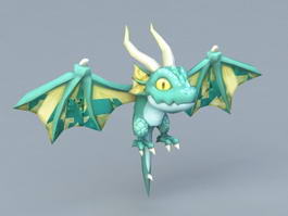 Cute Cartoon Dragon 3d model preview