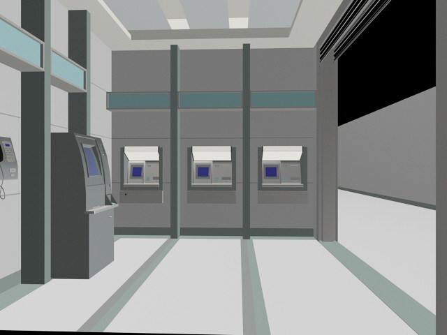 Self Service Banking 3d rendering